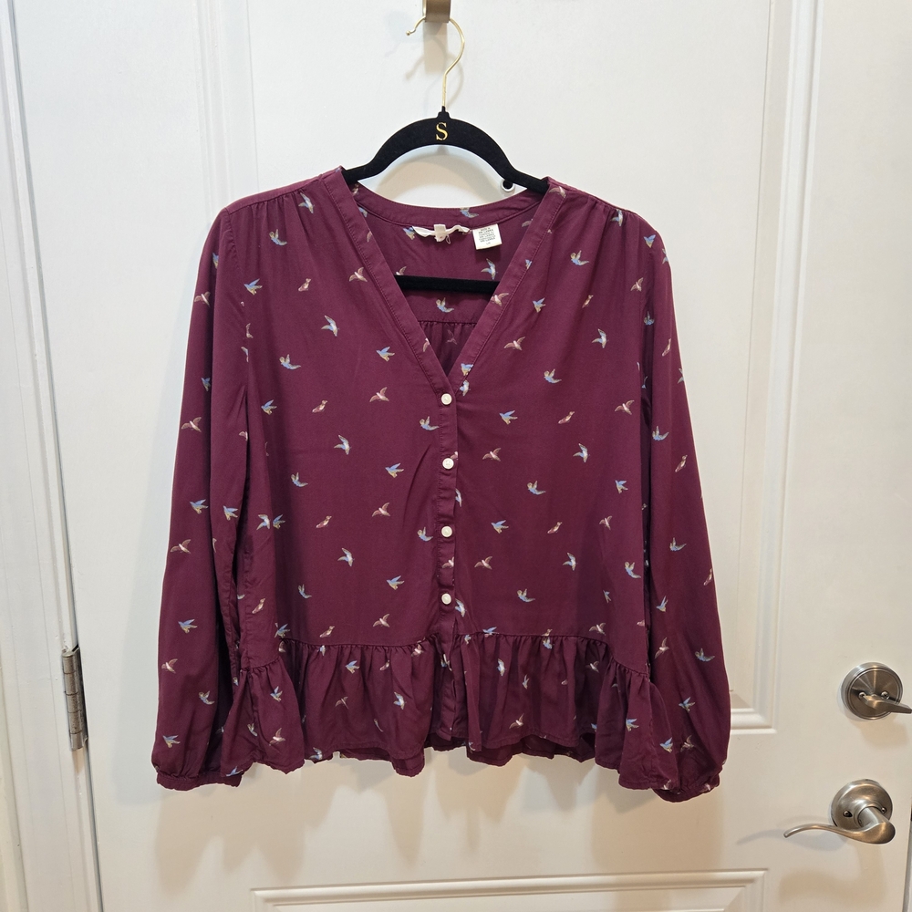 Levi's Plum Button-Up Blouse